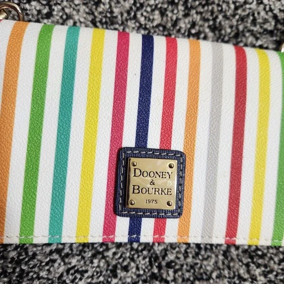Dooney & Bourke Daphne multicolor Rainbow stripe crossbody Purse Colorful Chic - Picture 3 of 15
